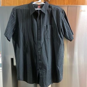 Quiksilver black with grey strips button up